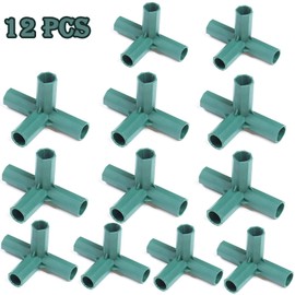 Pack of 12 Greenhouse Frame Connectors, Connectors for Greenhouse Frame, PVC Corner Connectors for Greenhouses, Greenhouse Frame Connector, for Garden Frame Shelves (16 mm)