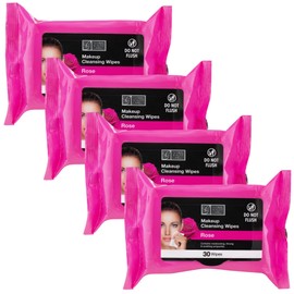 Global Beauty Care Makeup Cleansing Wipes 120 Count (4-Pack) (4PK x ROSE EXTRACT)