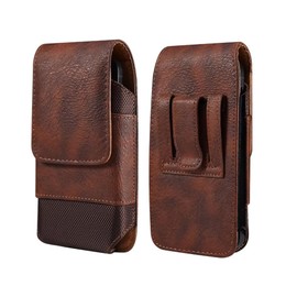 Herren Handy Gürteltasche Kleine, Handytasche mit Karabiner Leder, Universal Vertical Handy Gürtel Holster mit Gürtelclip Magnetische Hülle Bauchtasche Brieftasche Handytasche Handyhalterung Geldbörse