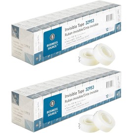 Business Source BSN32953 Premium Invisible Tape Value Pack, Clear(12 PER Pack, Pack of 2)