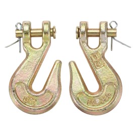 sourcing map 1/4" Clevis Grab Hook, G70 Carbon Steel Transport Safety Chain Hooks, 2Pcs Clevis Grab Hooks for Rigging Deck Receiver Hitches Trailer Wiring
