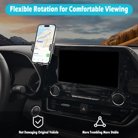 AOUKKL Car Phone Holder Fits for Toyota Highlander 2020-2025 Accessories(Only fit for 8-Inch Screen),Thick Cases Friendly,Cell Phone Mount for 4.7-7 in Phones