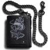 Skull Carteras Para Caballero Piel Cartera Con Cadena Para Hombre，Protección