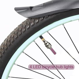 Updated LED Valve Stem Caps Lights Kit,Performance 4x LED Bike Wheel Lights, Bike Spoke Lights Waterproof Bright Bicycle Light Strip, Ultimate Safety & Style(Pink)