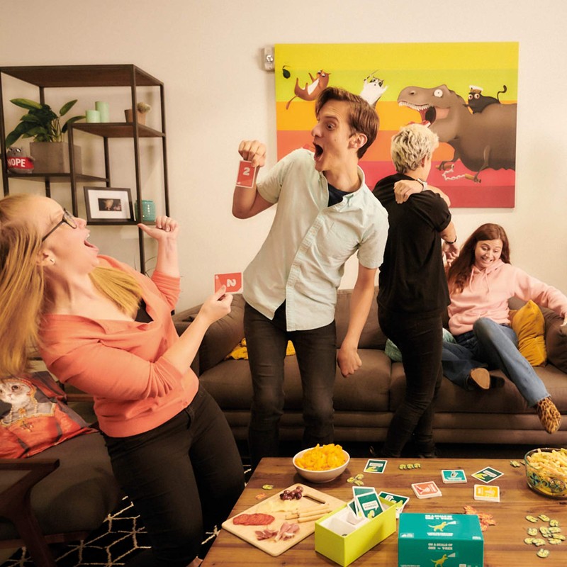 Exploding Kittens Scale from 1 to T-Rex - Card Game