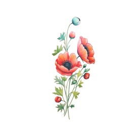 TattooIcon Poppy Flower Tattoo - Poppy Flower Temporary Tattoo