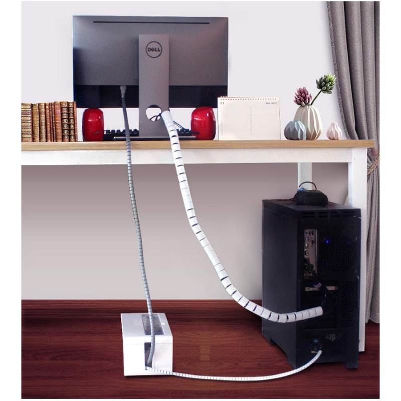 5M Spiral Wrap Cable Tube Cutable Flexible Cable Tidy Tube