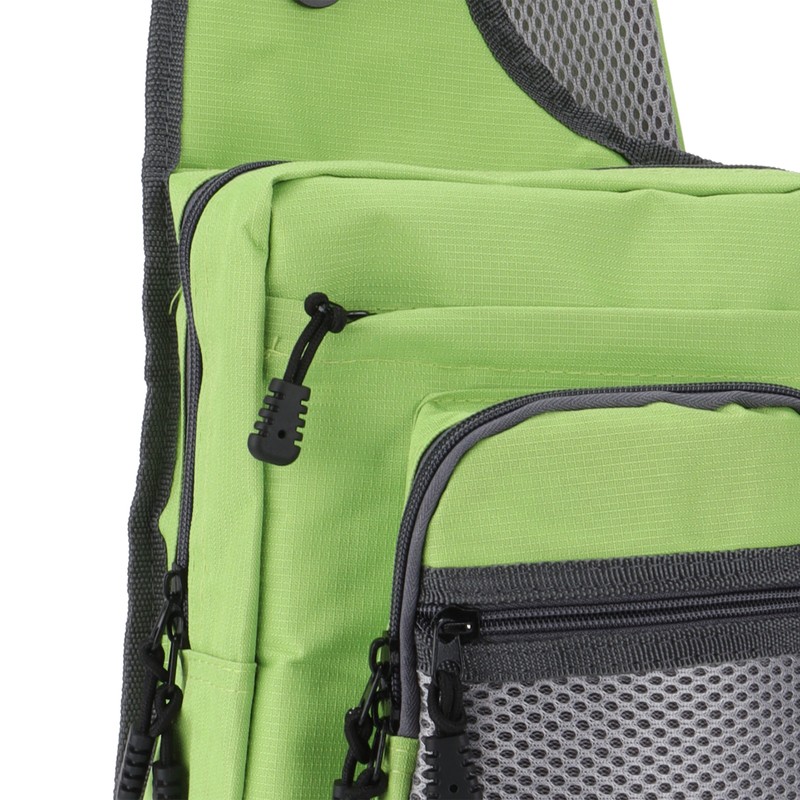 Polyester Multifunctional Fishing Tackle Crossbody Bag with Adjustable Shoulder Straps(Green