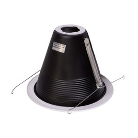 NICOR Lighting 6 inch Black Cone Baffle Trim with White Trim Ring, Fits 6 inch Housings (17551A)