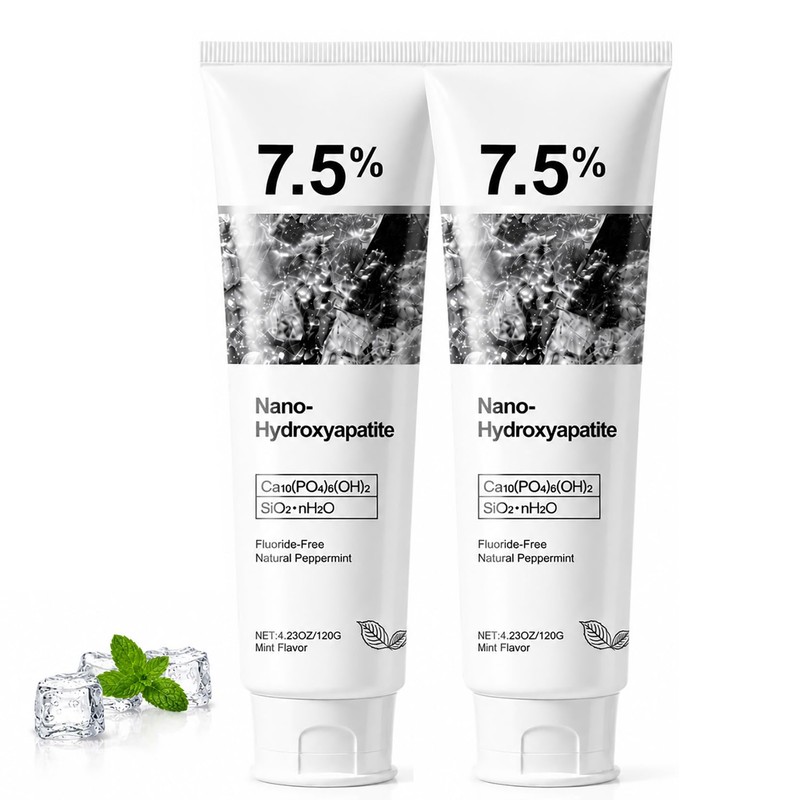 Ayzololo 7.5% Hydroxyapatite Toothpaste,Gentle and Effective Formula,Fresh Mint (Pack of