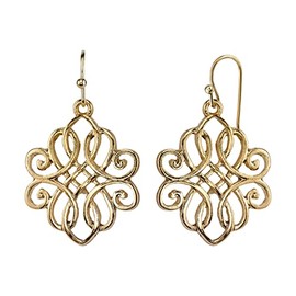 1928 Jewelry Classic Gold Filigree Drop Earrings