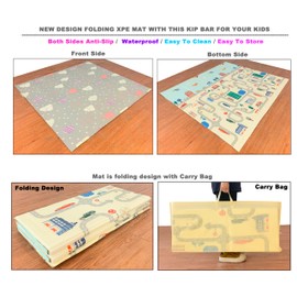 MARFULA Upgrade Foldable Gymnastic Bar with Mat for Kids Ages 3-12, 200 lbs Weight Capacity, Gymnastic Kip Bar Horizontal Bar for Kids, Gymnastic Training Equipment for Home and Gym Center Use