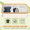 Laundry Hamper 3 Section, 145L Dirty Clothes Hamper with Lid,
