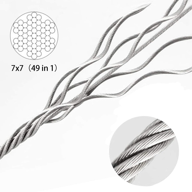 ZKSM Picture Hanging Wire 2 Packs Adjustable Stainless Steel Wire