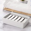 BUYGOO Soap Dish Tray, Ceramic Soap Dish, Stainless Steel Soap