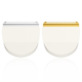 2 Pack Professional Peanut Replacement Blade-Precision-Ground for Smooth Cutting， Snap-On Compatible with Wahl Peanut Clippers & Trimmers #2068-300（White/Silver,White/Gold）