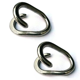 JY-MARINE Repair Lap Link Stainless Steel 304 Chain Repair Links 5mm 3/16" Chain Link,2 Pack