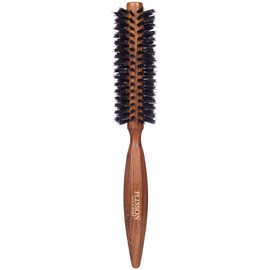 Plisson 10 Row 100% Wild Boar Round Hair Brush - Dark Wood