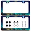 2pcs Personalise Aurora Night Sky License Plate Frame Scenery License