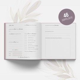 colortouch Wedding Guest Book with Questions to Fill In, 104 High-Quality Pages Wedding Guest Book, Premium Paper Wedding Book with Hard Cover for Beautiful Memories, Vintage Wedding Guest Book