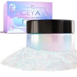 Ceya Chameleon Mica Powder, 1.8oz/ 50g Mermaid Chrome Nail Powder, Cosmetic Grade Pearlescent Effect Color Shift Pigment for Epoxy Resin, Makeup, Nail Polish, Soap Dye, Candle Making,Craft,Slime,Paint