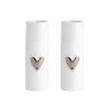 Räder Mini vases heart set of 2 silver city white