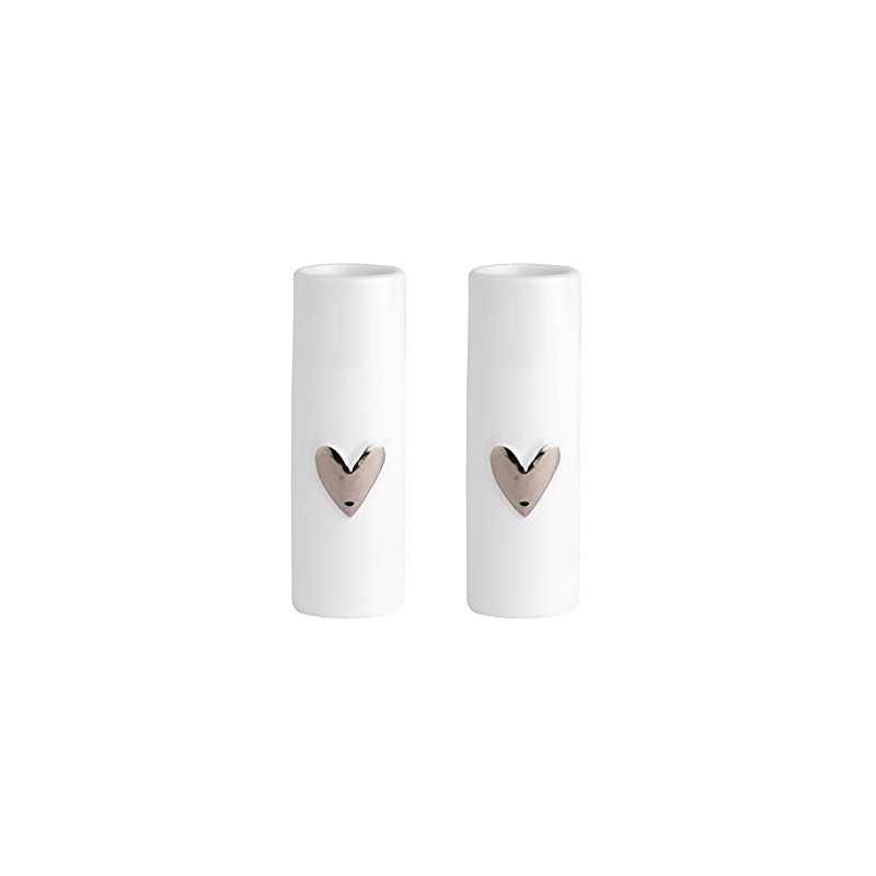 Räder Mini vases heart set of 2 silver city white