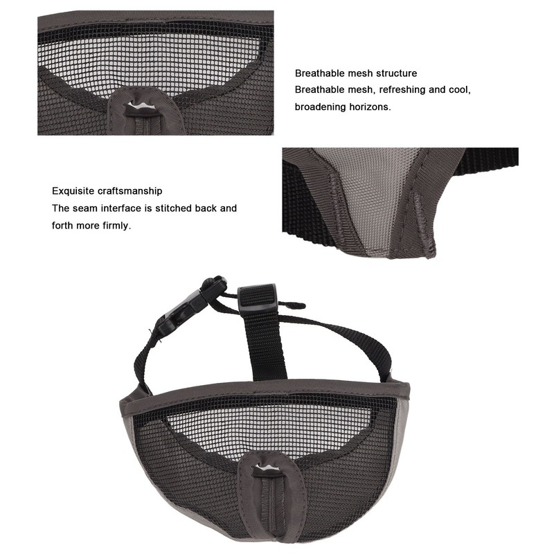 Adjustable Bulldog Mask Bite and Barking Dog Muzzle Eye Closed