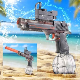 2025 New Electric Water Gun, Manual And Automatic Linkage Water Gun, Ultra-Long Range, Large Capacity, Ultra-Long Standby, Suitable For Summer Pool Parties And Beach Use. (Grey)