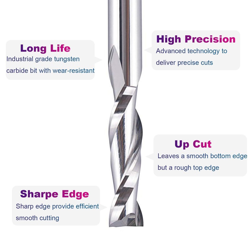 SpeTool 1/4 Inch Shank Up Cut Spiral Router Bit, 1