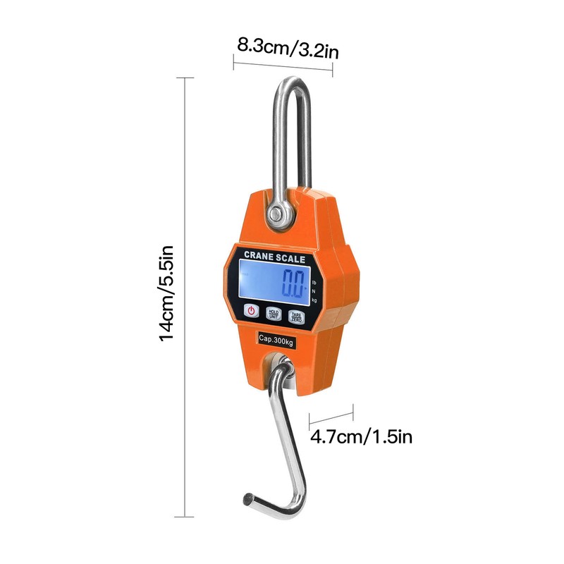 LCD Digital Hanging Scale Handheld 300Kg Mini Crane Scale for