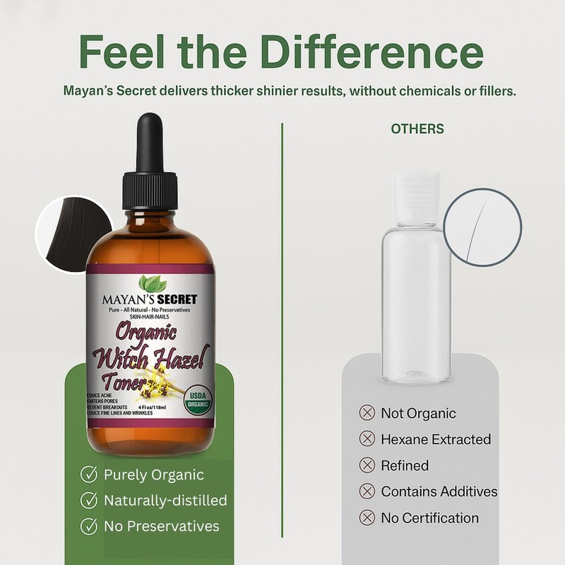 USDA Certified Organic Witch Hazel Toner by Mayan's Secret