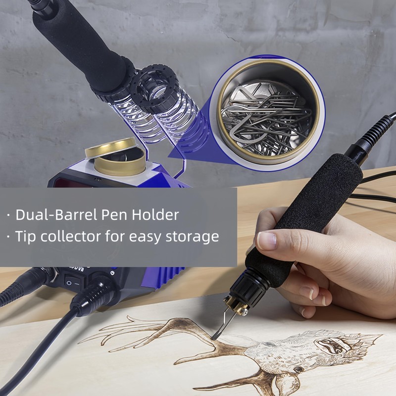 Dual-Pen Wood Burning Kit, 30W Pyrography Wood Burner Kit, Wood