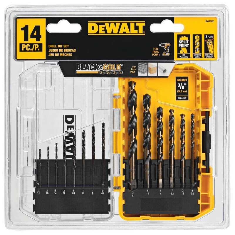 DEWALT DW1162 G Set De 14 Brocas de Óxido Negro,