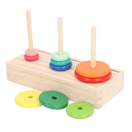 Puzzle Game Wooden Tower Educational Logical Thinking Training 10 Rings Tower Intellectual Toy Brain Teaser for Kids Early Leaning