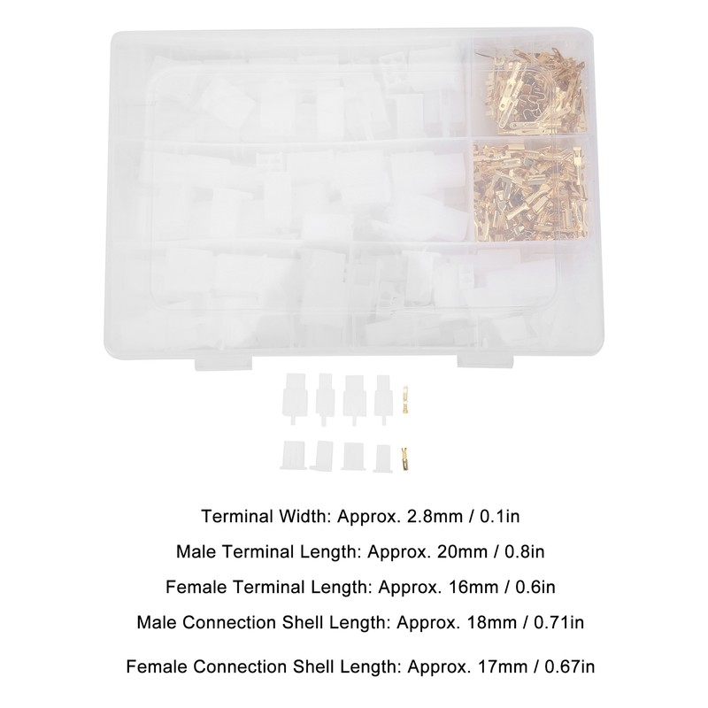 380Pcs Wire Connector Terminal with Fixed Set Industrial Supplies 2.8mm