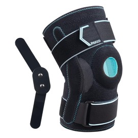 PAIGOO Knee Support Brace with Hinge, Adjustable Open Patella with Parallel Straps and Double Side Stabilisers to Relieve Joint Pressure, Arthritis, MCL, ACL, Ligament Injury
