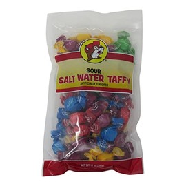 Buc-ees Assorted Gourmet Sour Salt Water Taffy in a Resealable Bag, One 12 Ounce Bag