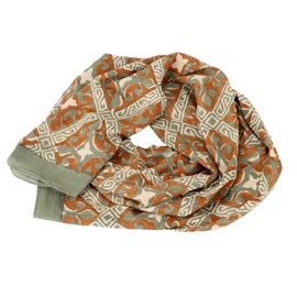GURU SHOP Hand Printed Cotton Cloth, Indian Block Print Scarf - Model 1, Men/Women, Cotton, 180 x 52 cm, Model 4, Unit size