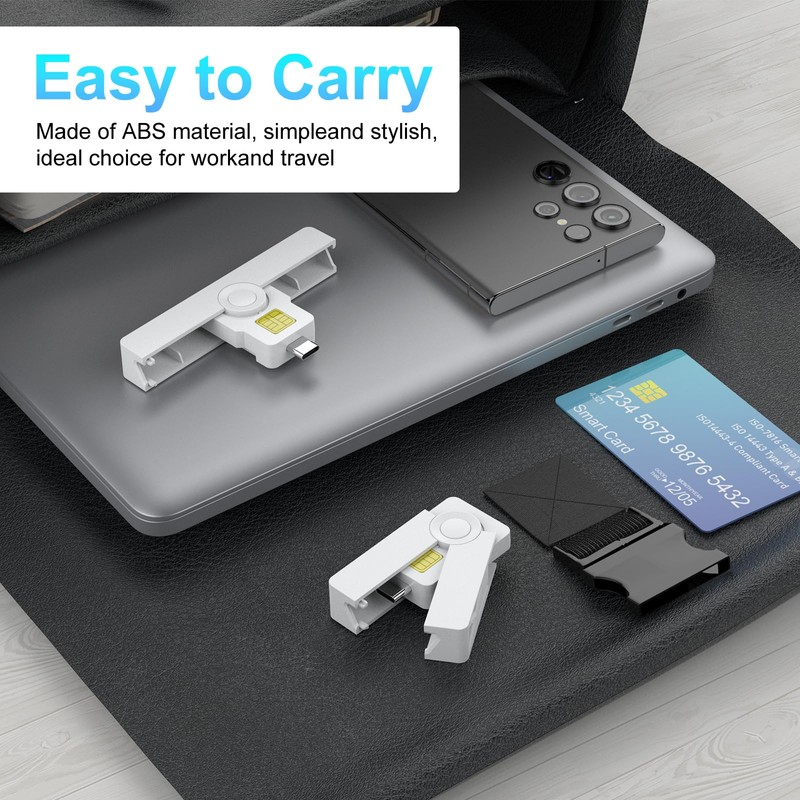 Portable Military CAC Card Reader USB C, DOD Military USB-C