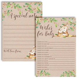 “Guess Whooo” Cute Owl Gender Neutral Baby Wishes Cards 20, 4"x6" - Great Keepsake and Fun Activity for Baby Showers - Wishes for Baby Keepsakes Last Generations - Fill-In, Double-Sided Cards