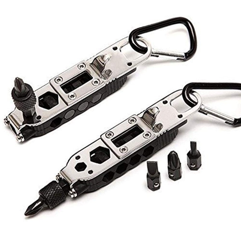 EDC Multi functional Tools Keychain Keyring Screwdriver Opener with LED