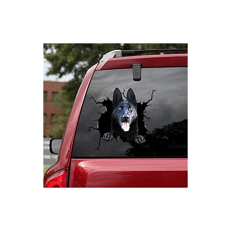 fabisup German Shepherd Crack Car Sticker 3D Dog Car Window