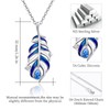 PCTJYFU Feather Necklace 925 Sterling Silver Blue Feather Pendant Native