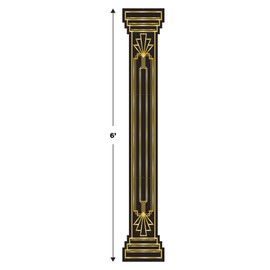 Beistle 4 Piece Roaring 20's Column Pull Down Cut Outs 1920's Theme Awards Night Party Decorations, Black/Gold