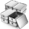 Umigy 8 Pcs Stainless Steel Food Containers 2400ml Metal Bento
