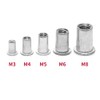 100 Pieces Aluminum Rivet Nuts kit, M3 M4 M5 M6