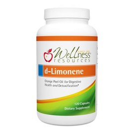 Wellness Resources High Potency d-Limonene Capsules 1000mg, 120 Capsules - Orange Peel Extract for Digestive Health, Heartburn, Acid Reflux, Detoxification