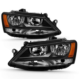 ACANII - For Black 2011-2018 Volkswagen VW Jetta Headlights Headlamps Replacement Driver + Passenger Side