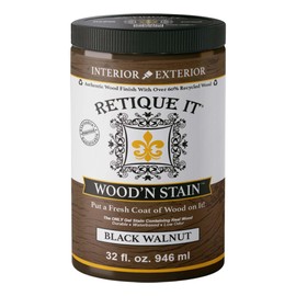 Retique It Wood'nStain - Liquid Wood Gel Stain Interior/Exterior (32 oz (Quart), 92 Black Walnut)